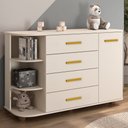 Ver imagem 1 de Cômoda Infantil com Cantoneira e 4 Gavetas 100% Mdf New Lorena Off White - Phoenix Phoenix Baby