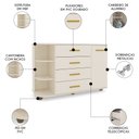 Ver imagem 3 de Cômoda Infantil com Cantoneira e 4 Gavetas 100% Mdf New Lorena Off White - Phoenix Phoenix Baby
