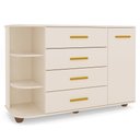 Ver imagem 1 de Cômoda Infantil com Cantoneira e 4 Gavetas 100% Mdf New Lorena Off White - Phoenix Phoenix Baby