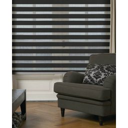 Persiana Rolo Duplo Bandô Sunny Preta 120 (L) x 160 (A) Cortina Zebra Double Vision 1,20 X 1,60 - 3