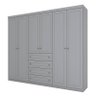 Cômoda e Guarda Roupa Casal 6 Portas Mississipi Cinza – Henn - 2