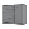 Cômoda e Guarda Roupa Casal 6 Portas Mississipi Cinza – Henn - 4