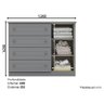 Cômoda e Guarda Roupa Casal 6 Portas Mississipi Cinza – Henn - 5