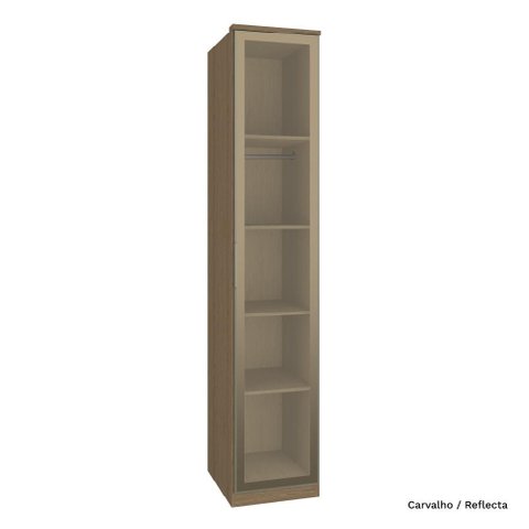 Guarda Roupa Modulado 01 Porta Vidro 245cm com Prateleira Setiba