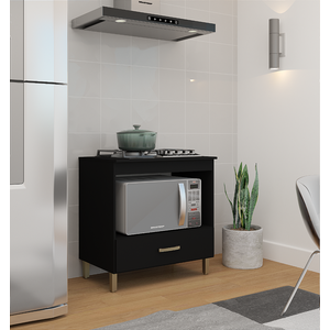 Balcão para cooktop preto - Catar