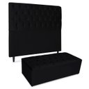 Ver mais imagens de Cabeceira Estofada Recamier Baú para Cama Box 160cm Queen:Preto