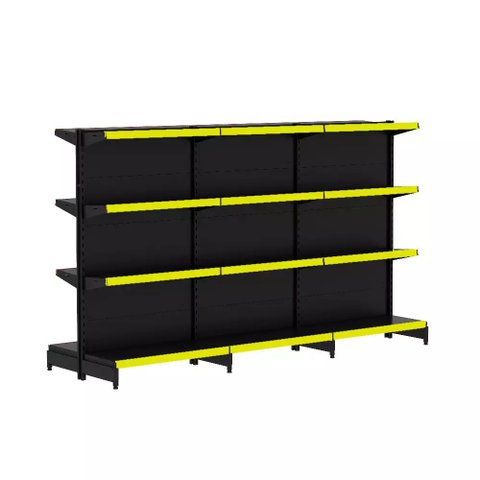 Gondola Centro 137 Fit Ate 3 Metros Preto 24 Bandeja Pe Amarelo