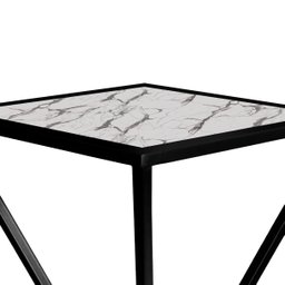 Mesa de Canto Lateral Alta Quadrada para Sala Austria - Preta Vulcano - 5