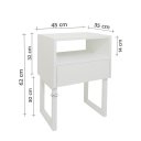 Ver imagem 4 de Mesa de Cabeceira Lateral Nicho com Gaveteiro Square Branco Laca