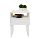 Ver imagem 2 de Mesa de Cabeceira Lateral Nicho com Gaveteiro Square Branco Laca