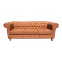 Ver imagem 1 de Sofá Chesterfield Luís XV 2,30M Couro Eco Caramelo / decoração, Sala , Recepção