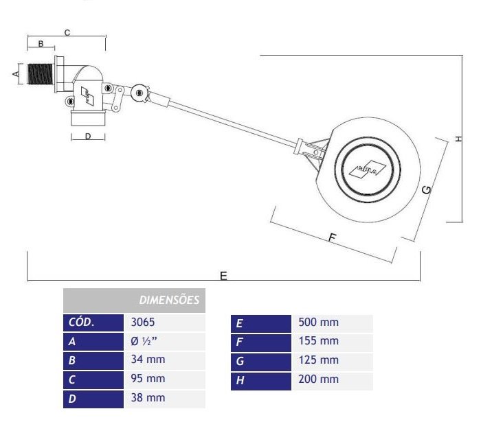 Torneira Boia Para Caixa Dagua Alta Vazao 1/2" Cipla - 3