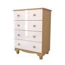 Ver imagem 2 de Cômoda Infantil Sueño 4 Gavetas 100% Mdf Branco Brilho/amêndoa - Panorama Móveis