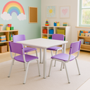 Ver imagem 1 de Conjunto Mesa com 4 Cadeiras Escolares Lilás Infantil Ecomhome