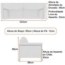 Ver imagem 4 de Sofá 3 Lugares 222cm Perry Linho Cinza - Sallar Home