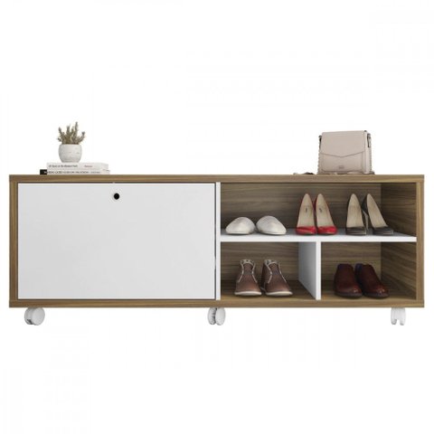 Sapateira Recamier Porta Basculante com Rodízios Estilo