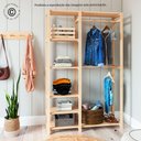 Ver imagem 4 de Armário Arara Closet Multifuncional P Quartos Lojas C Dois Cabideiros e Cinco Prateleiras em