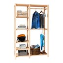 Ver imagem 1 de Armário Arara Closet Multifuncional P Quartos Lojas C Dois Cabideiros e Cinco Prateleiras em