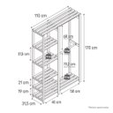 Ver imagem 2 de Armário Arara Closet Multifuncional P Quartos Lojas C Dois Cabideiros e Cinco Prateleiras em