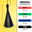 Ver imagem 2 de Pendente Taj Mahal Preto Fosco com Interior Laranja