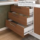 Ver imagem 3 de Escrivaninha em L com 2 Portas e 3 Gavetas Multimóveis Crrui-ESC005 Branco/Madeirado