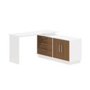Ver imagem 2 de Escrivaninha em L com 2 Portas e 3 Gavetas Multimóveis Crrui-ESC005 Branco/Madeirado