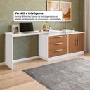 Ver imagem 5 de Escrivaninha em L com 2 Portas e 3 Gavetas Multimóveis Crrui-ESC005 Branco/Madeirado