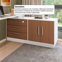 Ver mais imagens de Escrivaninha em L com 2 Portas e 3 Gavetas Multimóveis Crrui-ESC005 Branco/Madeirado
