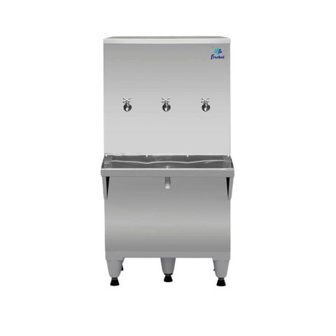 Bebedouro de Coluna Industrial Frisbel RA10 Compressor Gelada 100L Inox 110V