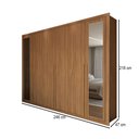 Ver imagem 4 de Guarda-roupa Casal Aura 6 Portas 6 Gavetas com Espelho Cinamomo - Panorama Móveis