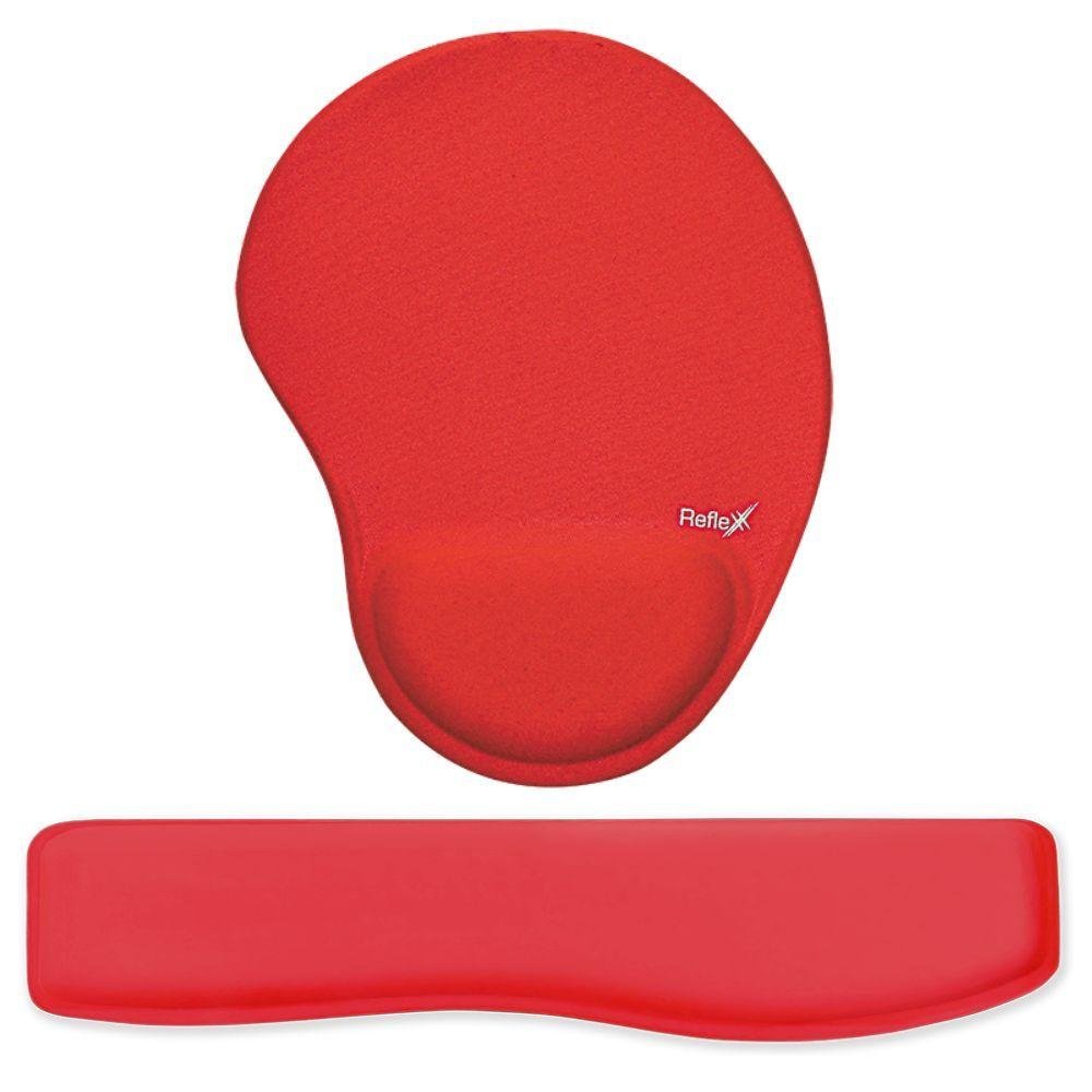 Kit Ergonômico Mouse Pad + Apoio de Pulso Teclado Vermelho - Reflex