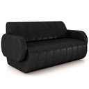 Ver imagem 1 de Sofá 3 Lugares Sala Living Orgânico 188cm Fávara K01 Couríssimo Preto - Lyam Decor