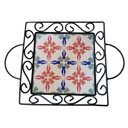 Ver imagem 5 de Fruteira de Mesa Bandeja Ferro e Azulejo Quadrada Premium Cozinha Azulejo G8