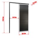 Ver imagem 4 de Porta de Correr Suspensa Lambril Esq L.25 Mix Preta 210x90 Brimak