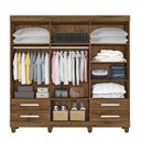 Ver imagem 3 de Guarda Roupa Casal com Espelho 6 Portas 4 Gavetas - Nice-Braúna - Made Marcs