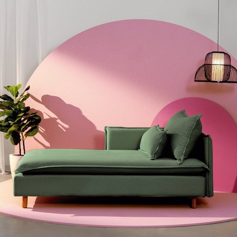 Sofá Modular Chaise Braço Lateral com Pé Madeira Sôma CabeCasa MadeiraOriginals