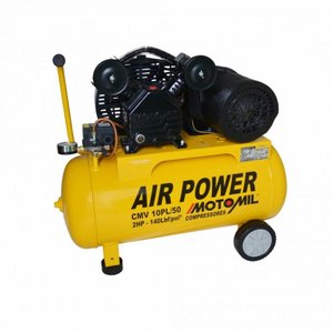 Compressor Air Power Monofásico 220V 50L CMV-10PL/50A Motomil