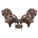 Ver imagem 1 de Conjunto de Poltronas Fibra Sintética Lisboa - 2 Poltronas + Mesa de Centro - Tecido Maui Preto