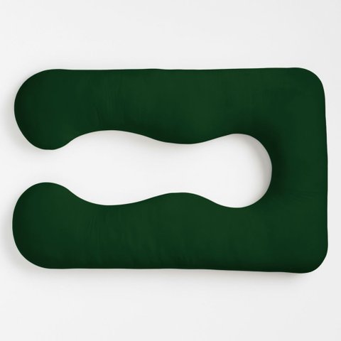 Almofada Travesseiro de Corpo Gestante Relaxante Isa Grande Macia Veludo Verde Escuro - Abmaza