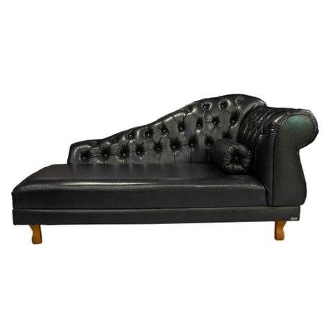 Recamier Capitonê Chesterfield 1,60cm:CORAN. PRETO