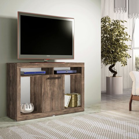 Rack para Tv até 42 Polegadas Sala Multiuso 1 Porta Rústico