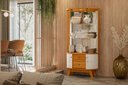 Ver imagem 4 de Cristaleira Moss 4 Portas com Prateleiras de Vidro - Cinamomo Off White - Madetec