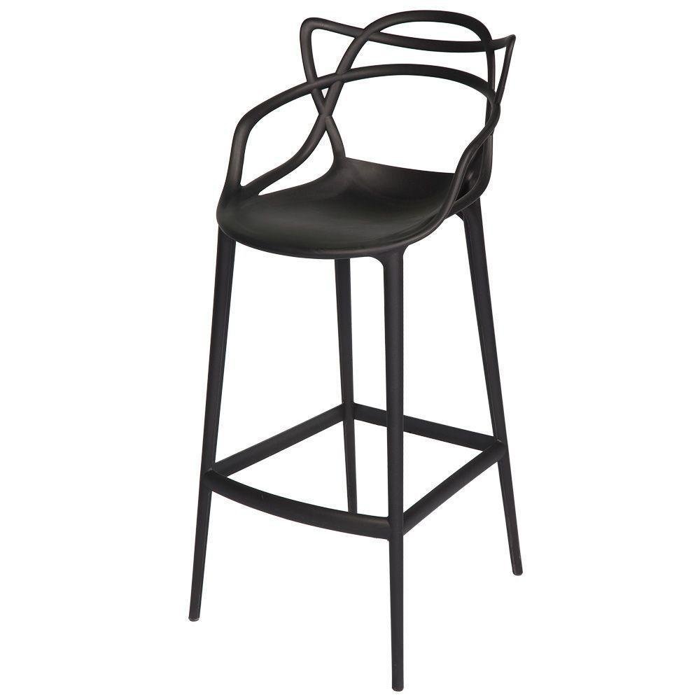 Conjunto C/4 Banqueta Allegra Alta Master Preta Cozinha Americana Balcão Polipropileno - 2