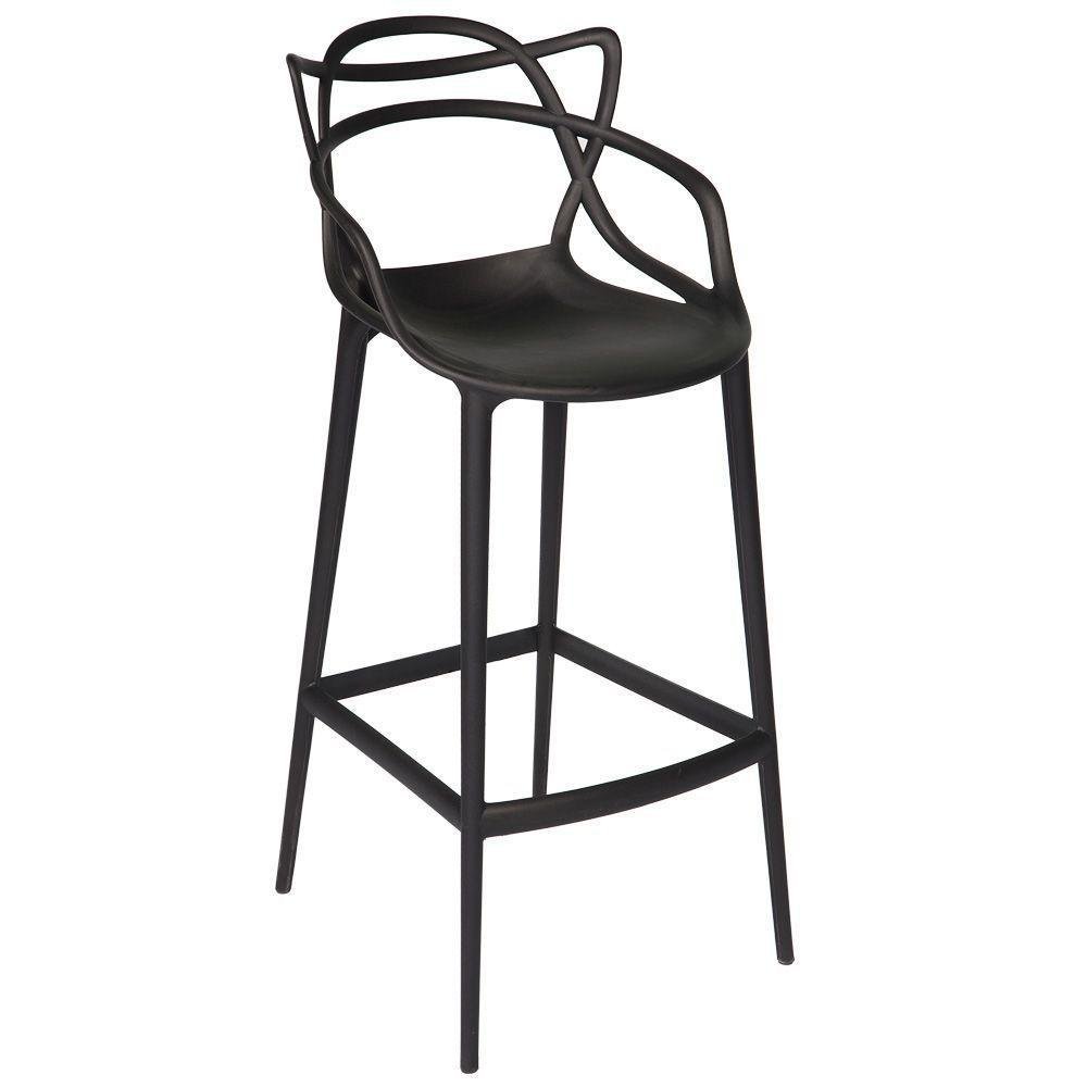 Conjunto C/4 Banqueta Allegra Alta Master Preta Cozinha Americana Balcão Polipropileno - 4