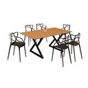 Ver imagem 1 de Sala de Jantar Mesa 160x90 6 Cadeiras Allegra Estilo Moderno
