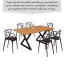 Ver imagem 3 de Sala de Jantar Mesa 160x90 6 Cadeiras Allegra Estilo Moderno