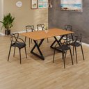 Ver imagem 2 de Sala de Jantar Mesa 160x90 6 Cadeiras Allegra Estilo Moderno