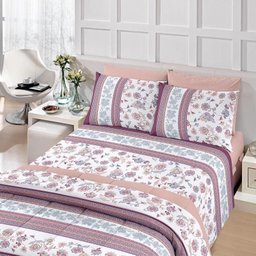 Jogo de Cama - King Size - Royal - Samira - 4 Peças - 100% Algodão - Santista - 1