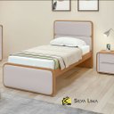 Ver imagem 2 de Cama de Solteiro - Easy Like:Amedoa Clean / Tecido Corano Bege