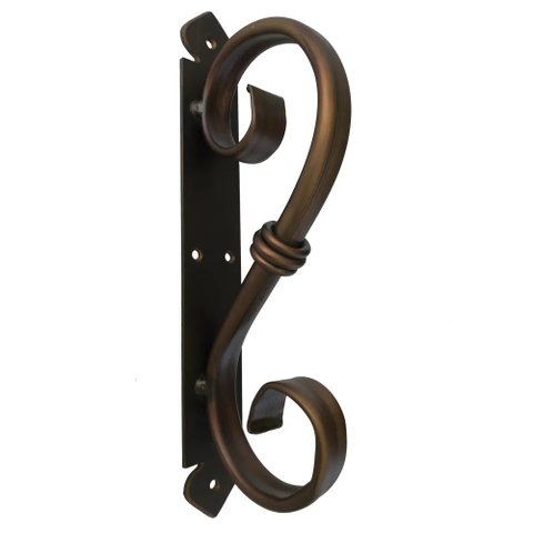 Lindo Puxador de Ferro Rústico em "S" para Portas de Vidro e Madeira - Verniz